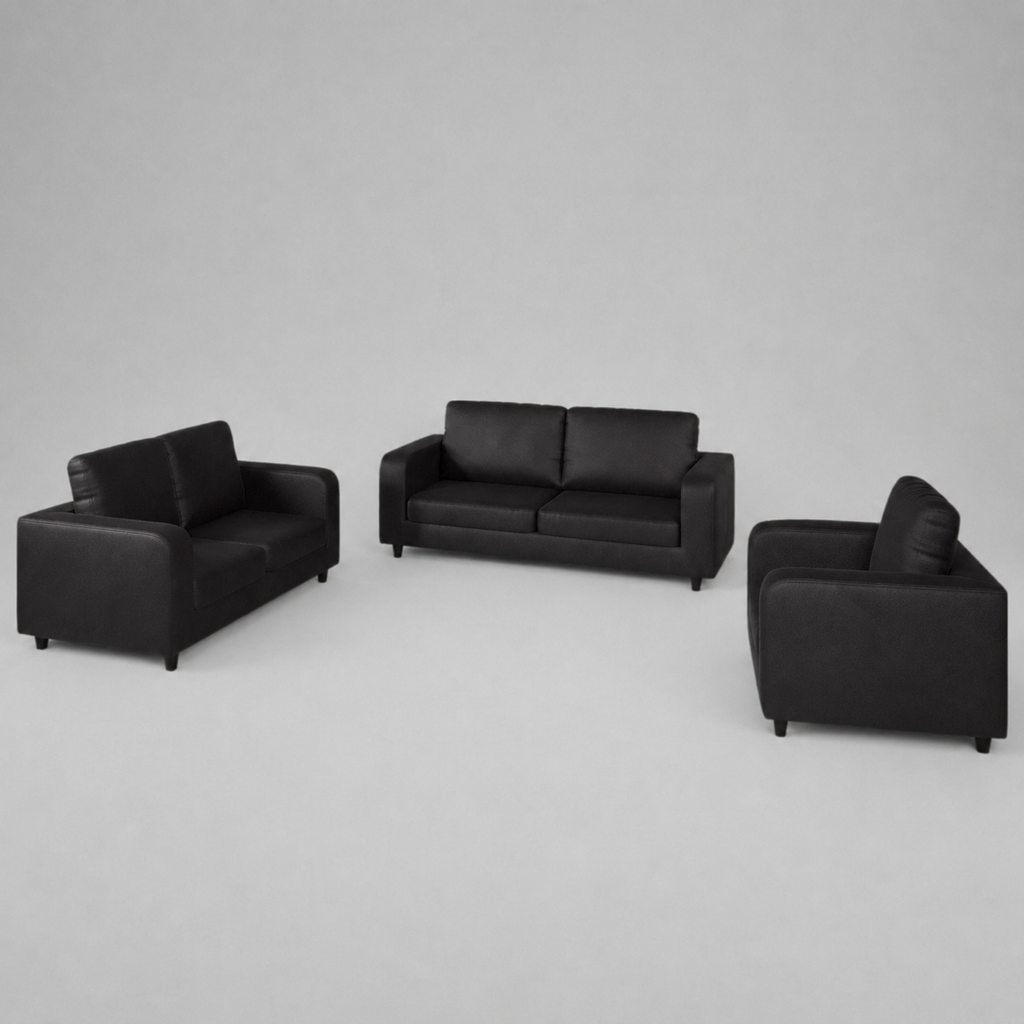 Box, Faux Leather, 3+2+1 Set - Black
