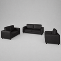 Box, Faux Leather, 3+2+1 Set - Black