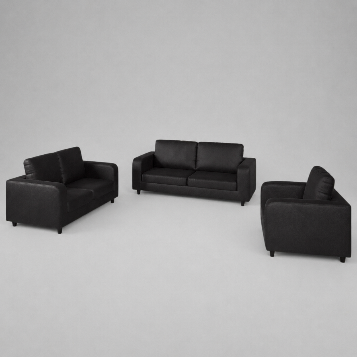 Box, Faux Leather, 3+2+1 Set - Black