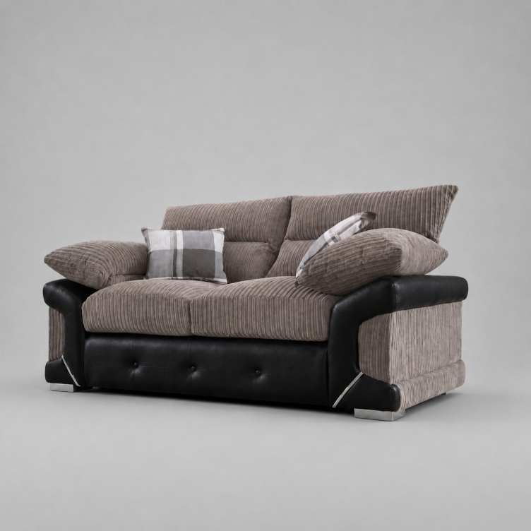 Logan, 2 Seater, Beige + Black