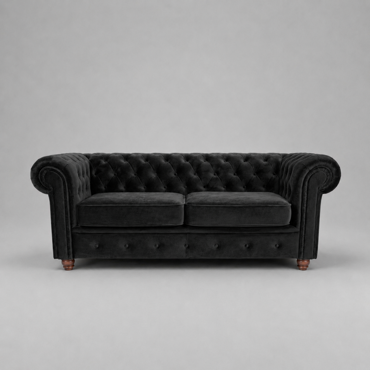 Infinity Plush Fabric, 2 Seater, Black