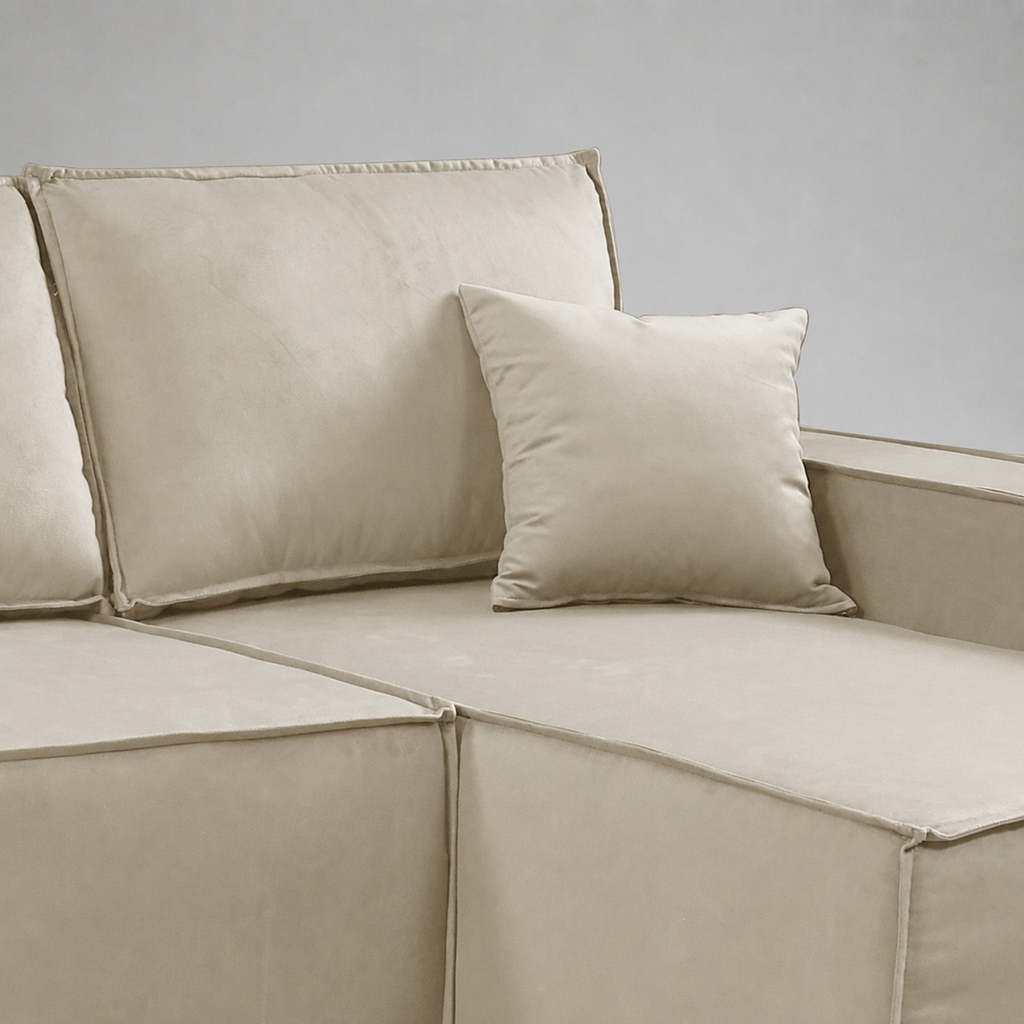 Pati Universal Sofabed, Corner, Plush Fabric, Mink