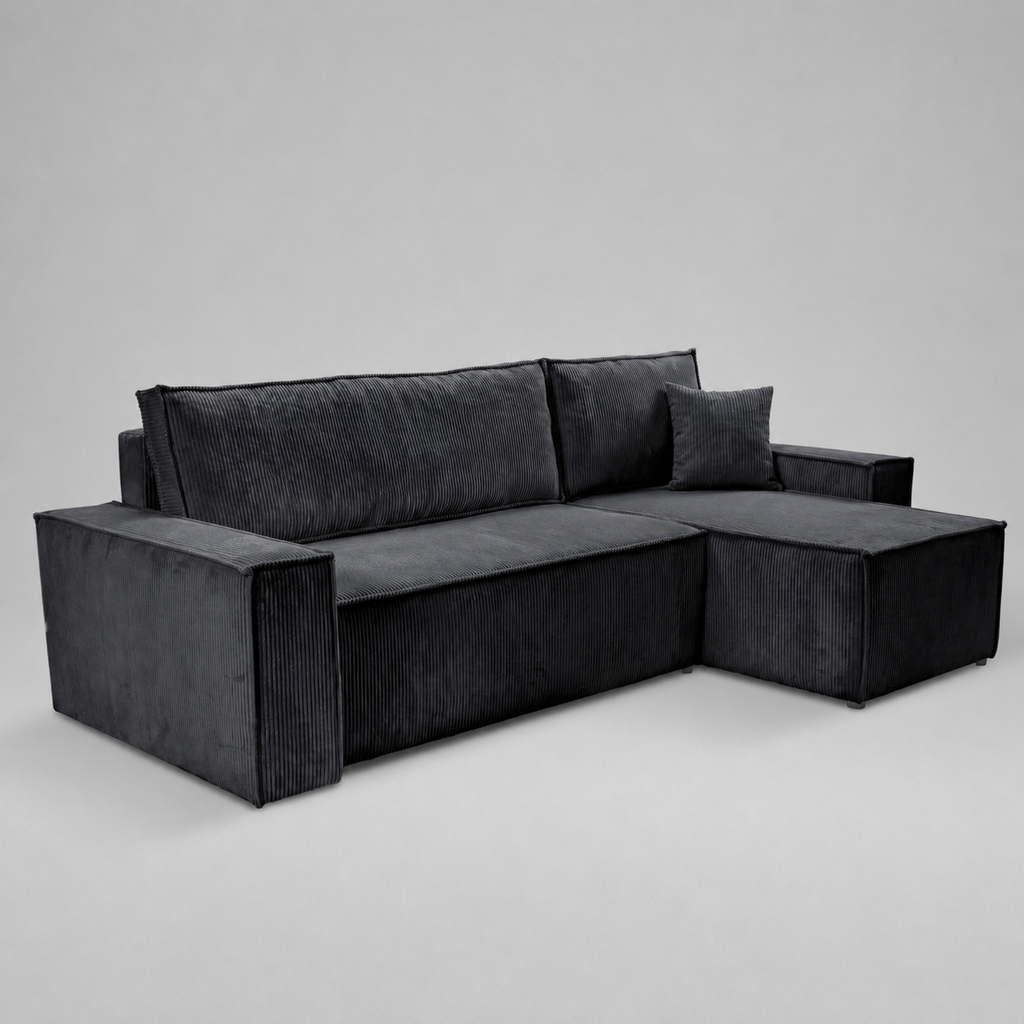 Pati Universal Jumbo Cord Sofabed, Corner - Dark Grey