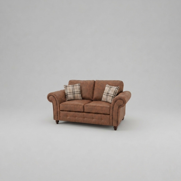 Oakland, 2 seater, Faux Leather, Brown