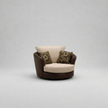 Shannon, 1 Seater, Beige + Dark Brown