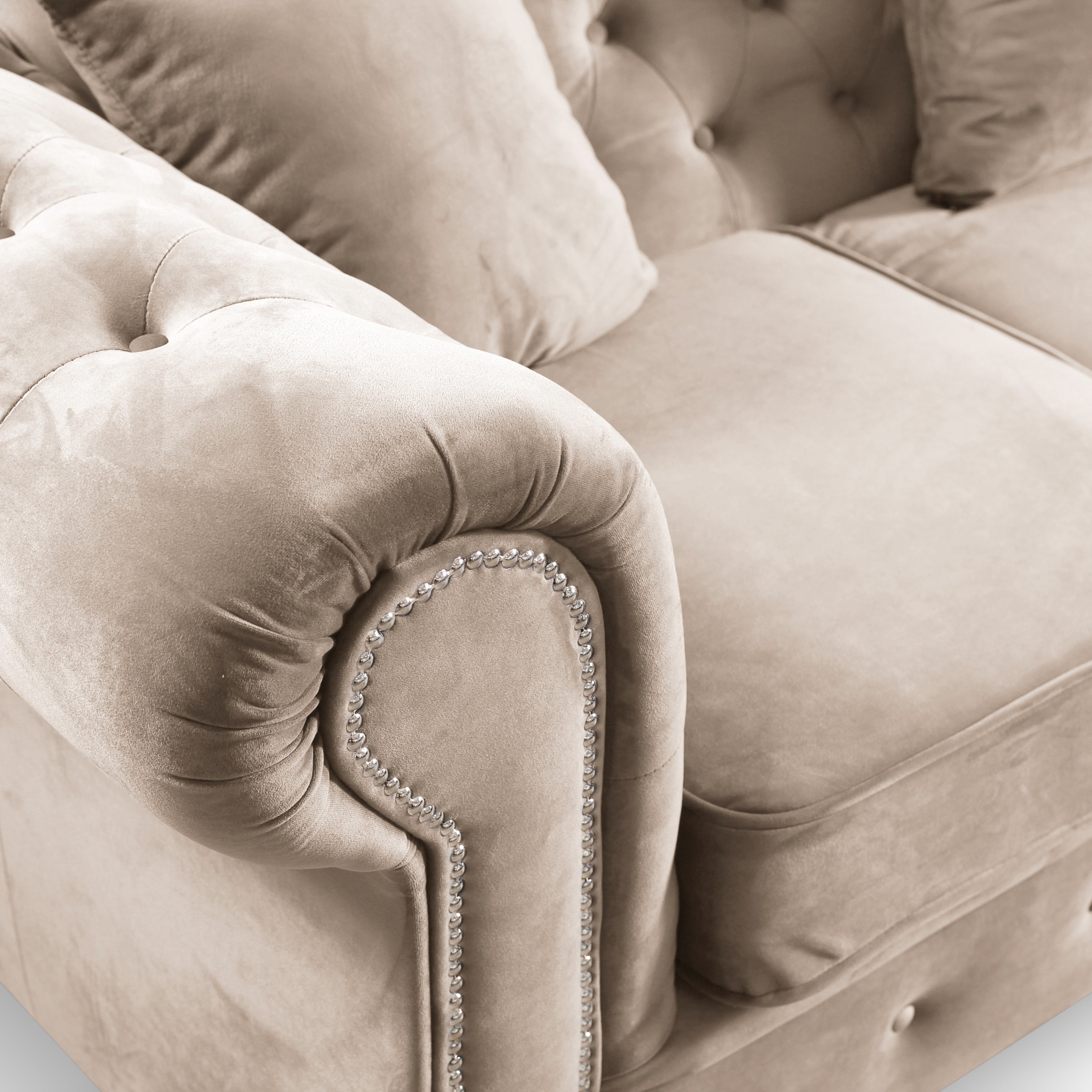 Roma Chesterfield, Beige, 3 seater