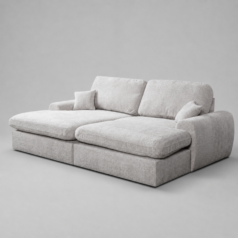 Vinicius, Modular Cinema Set, Grey, L Shaped Corner (Pouf included)