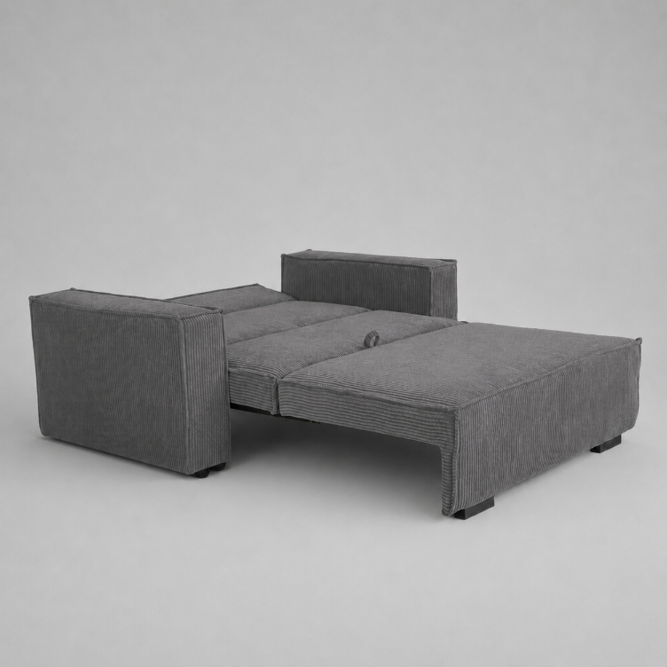 Viva Deluxe Sofabeds, 1 Seater, Jumbo Cord, Grey