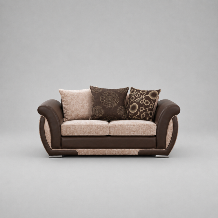 Shannon, 2 Seater, Beige + Brown