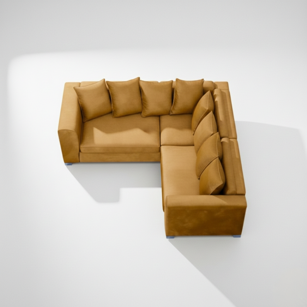 Asha Corner Full Back Scatter Sofa Brown