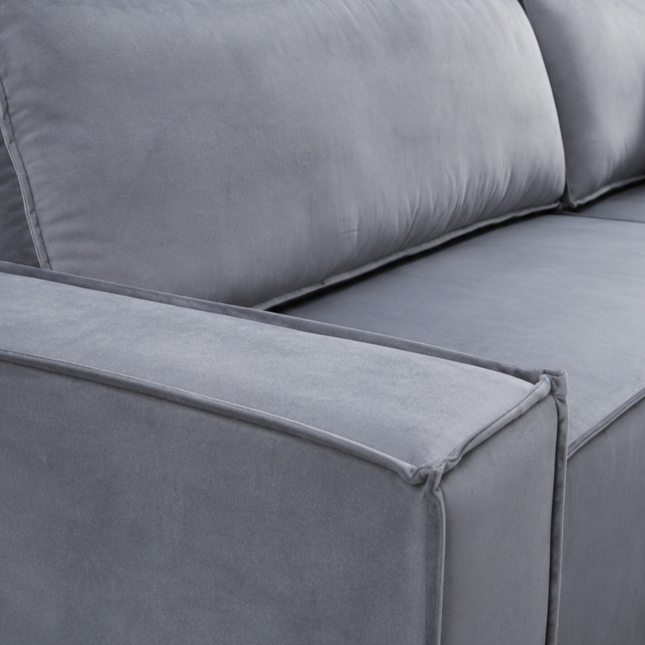 Pati Universal Sofabed, Corner, Plush Fabric, Grey