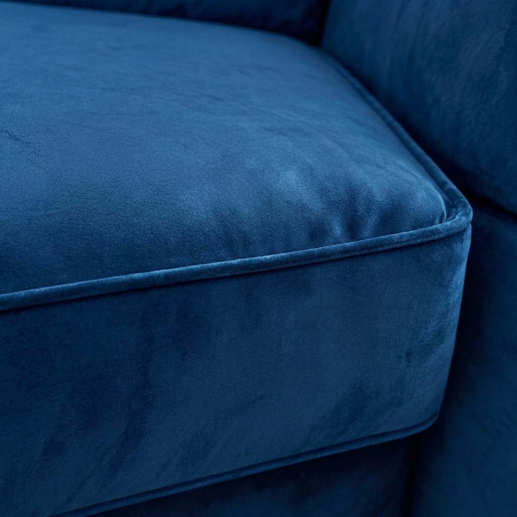Pickford U-Shape Sofa, Plush Soft Velvet, Blue
