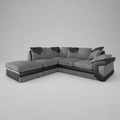 Dino, Corner Sofa (Left Hand Side Chaise), Grey + Black