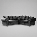 Olimpia Black 5 Seater corner sofa