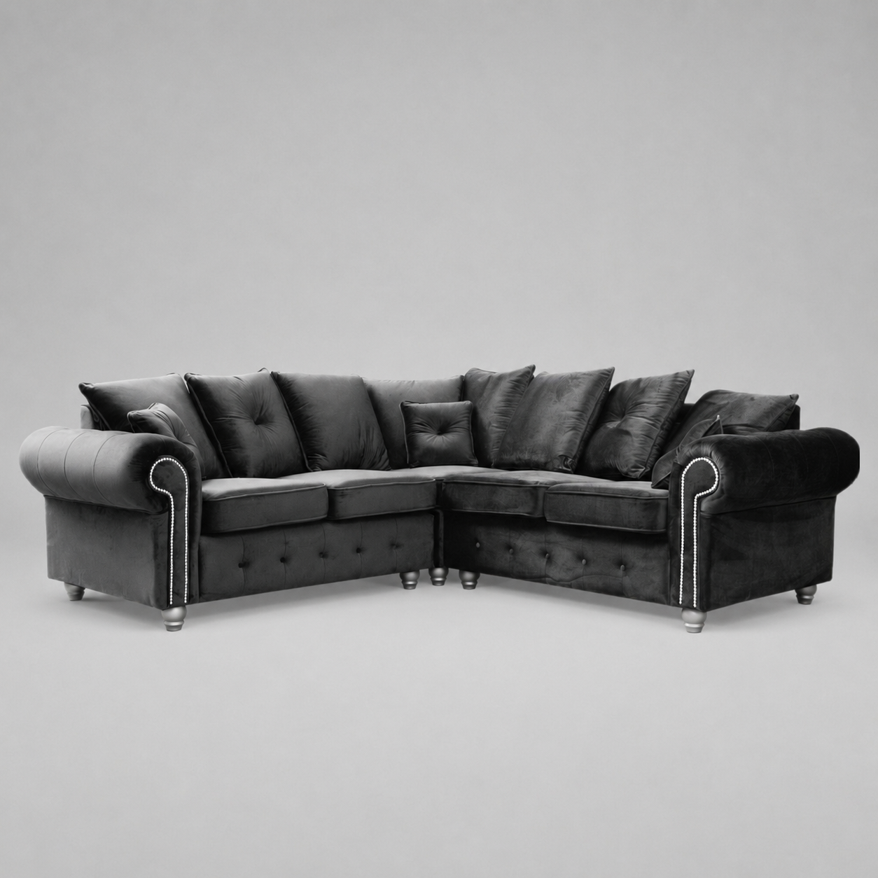Olimpia Black 5 Seater corner sofa