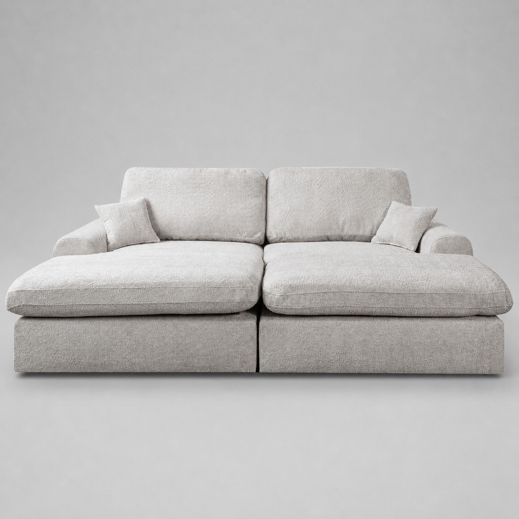 Vinicius, Modular Cinema Set, Grey, L Shaped Corner (Pouf included)