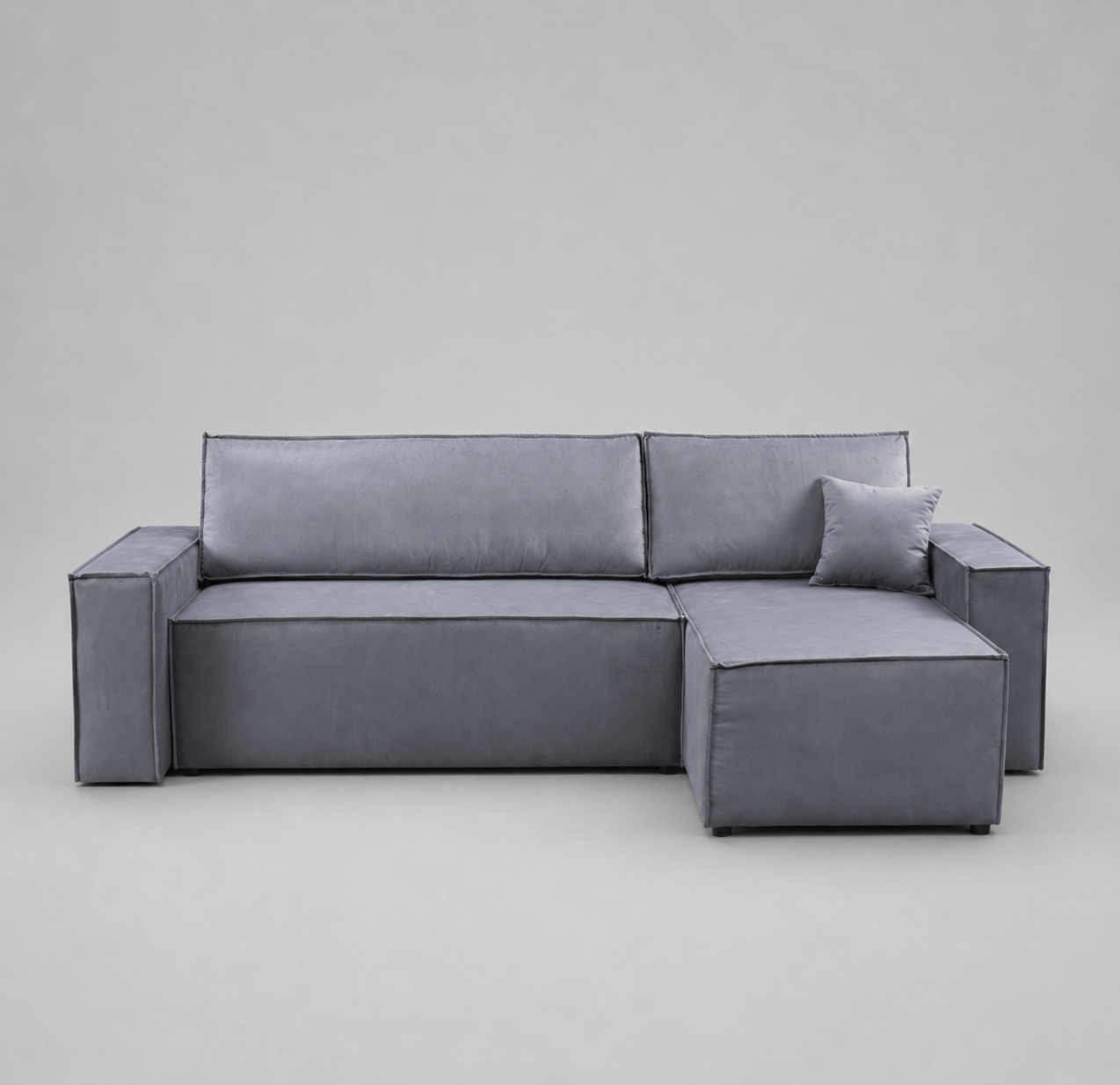 Pati Universal Sofabed, Corner, Plush Fabric, Grey