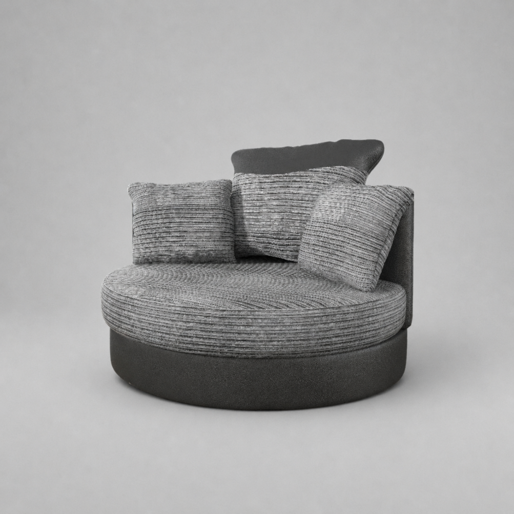 Dino, Swivel Chair, Grey + Black