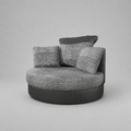 Dino, Swivel Chair, Grey + Black