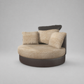 Dino, Swivel Chair, Beige + Brown