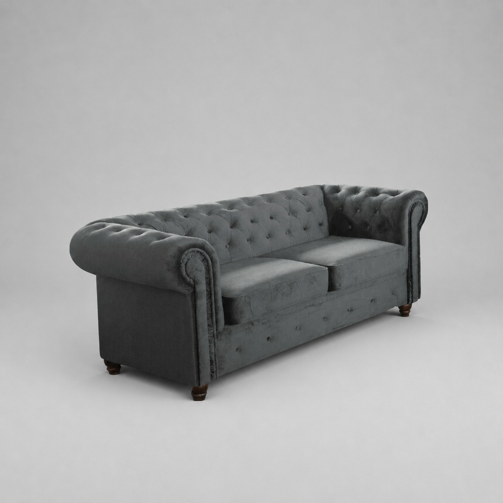 Infinity Plush Fabric, 2 Seater, Grey