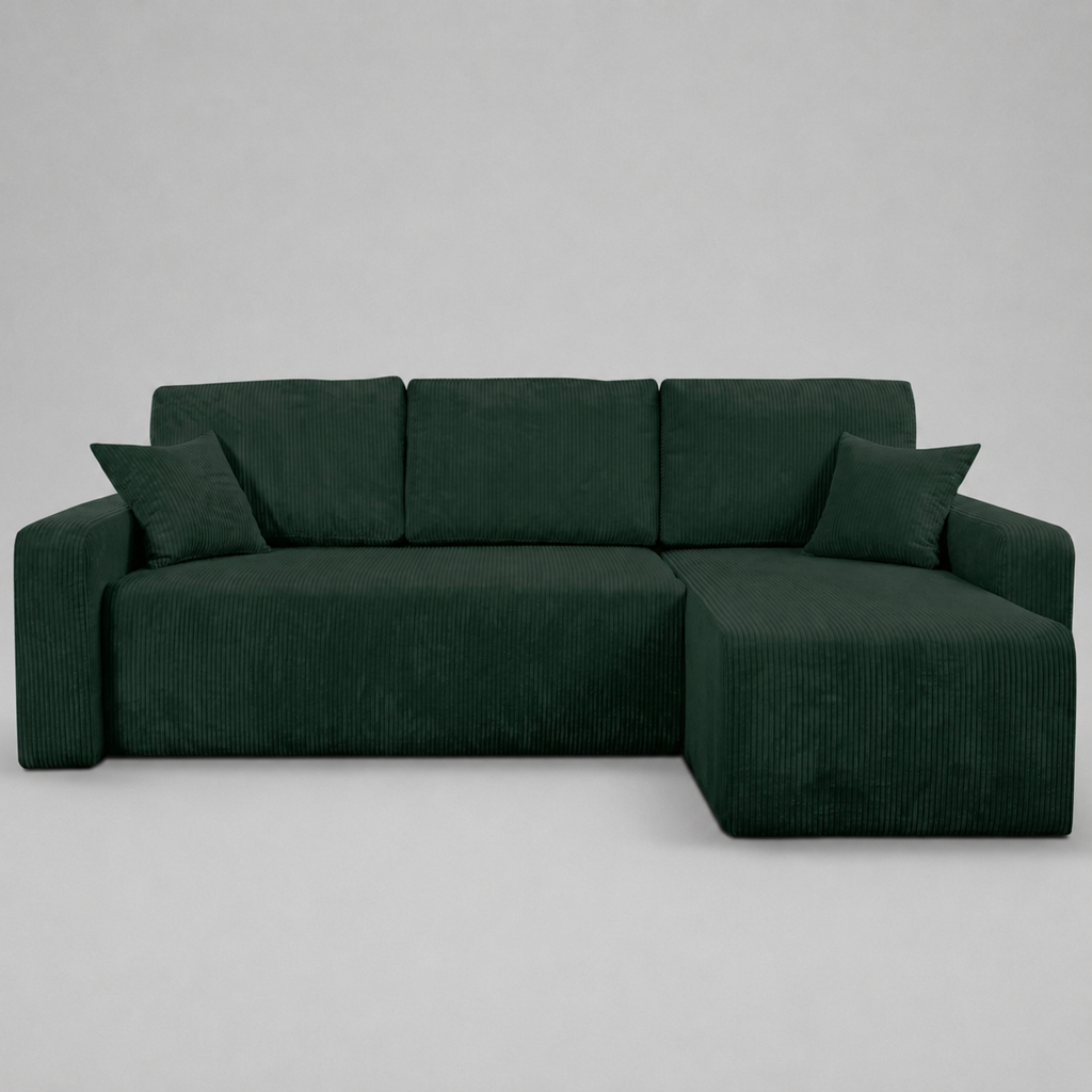 Yasmine L Shaped Sofabeds, Green