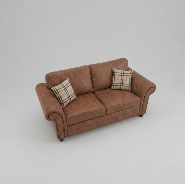 Oakland, 3 seater, Faux Leather, Brown