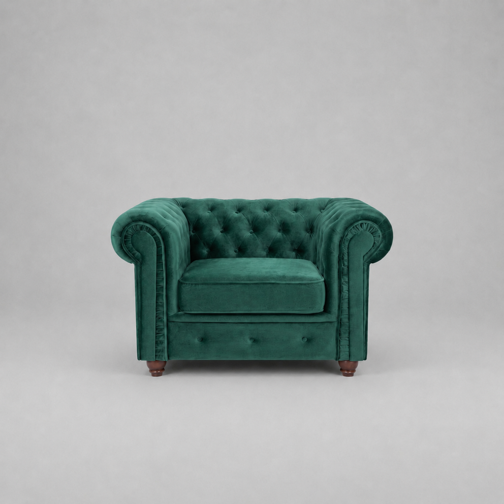 Infinity Plush Fabric, 1 Seater, Green