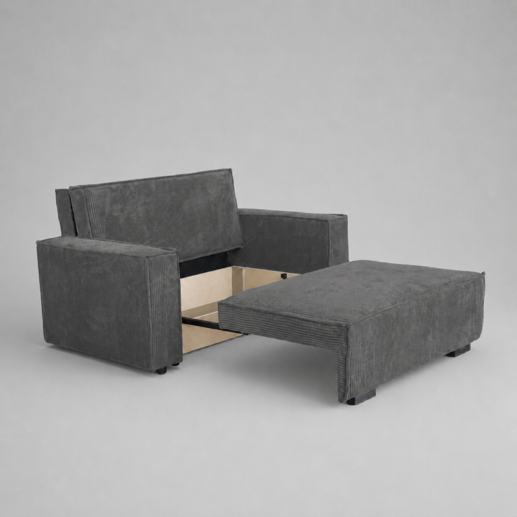 Viva Deluxe Sofabeds, 2 Seater, Jumbo Cord, Grey