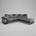 Dino, Corner Sofa (Right Hand Side Chaise), Grey + Black