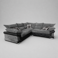 Logan, 5 Seater Corner, Grey + Black