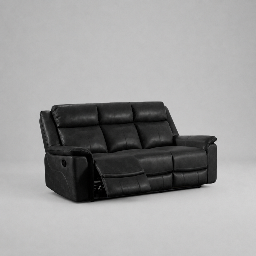 Torino, 3 Seater Sofa, Black