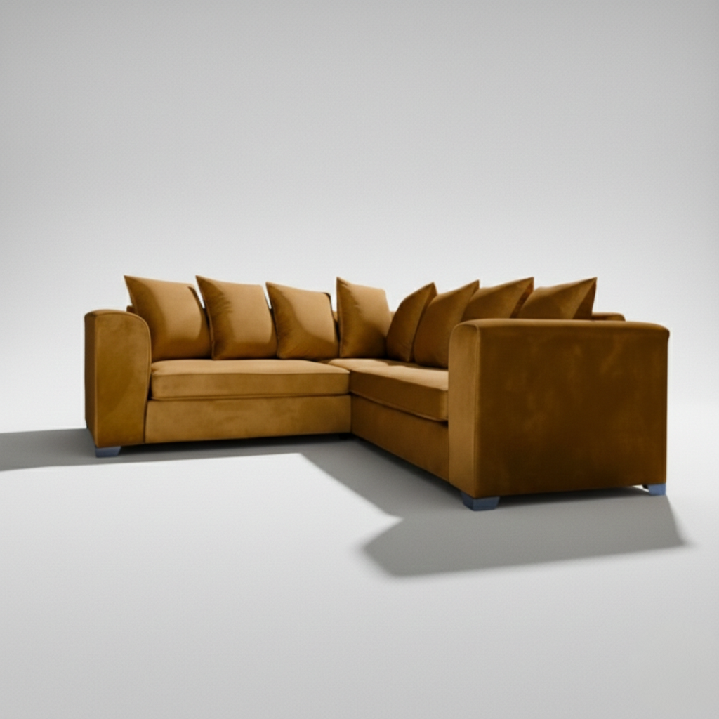 Asha Corner Full Back Scatter Sofa Brown