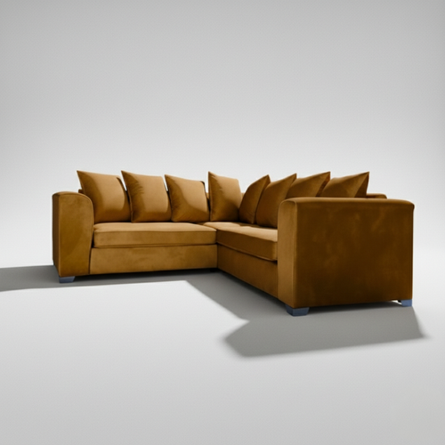 Asha Corner Full Back Scatter Sofa Brown