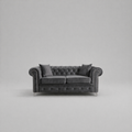 Roma Chesterfield, Dark Grey, 2 seater