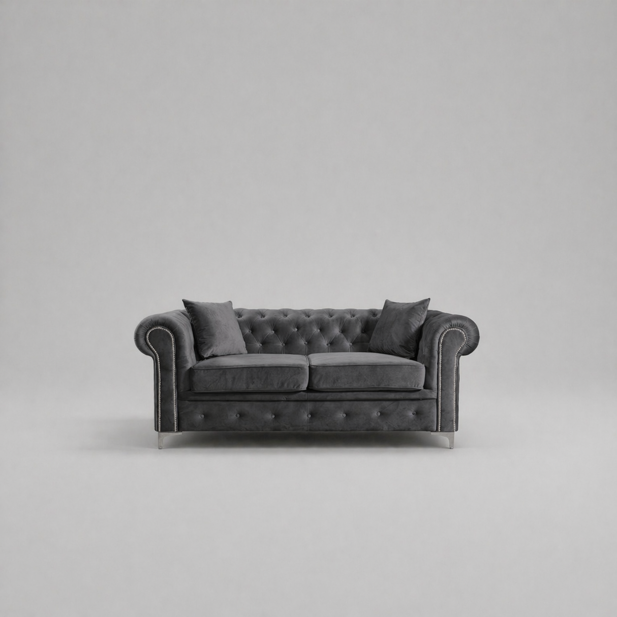 Roma Chesterfield, Dark Grey, 2 seater