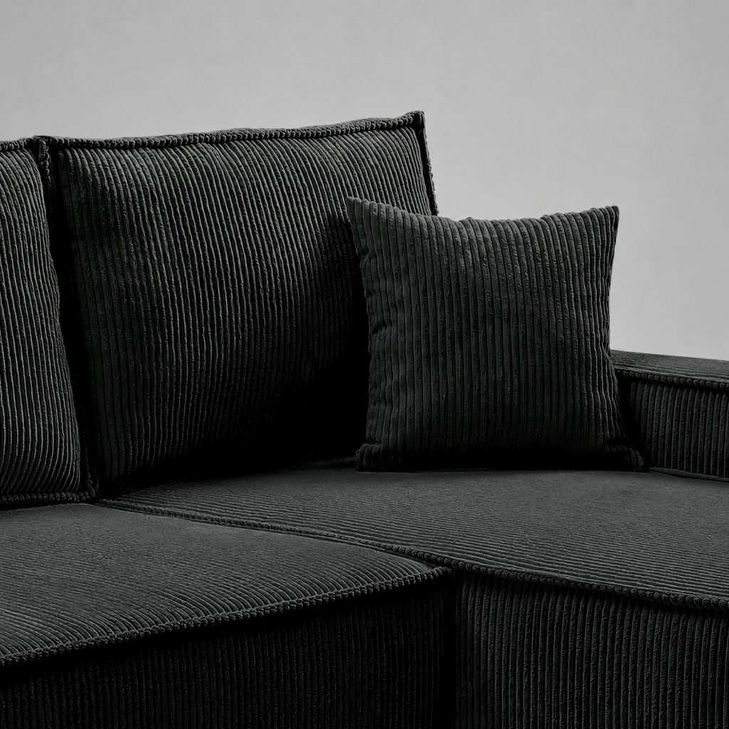 Pati Universal Jumbo Cord Sofabed, Corner - Black