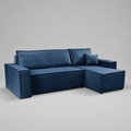Pati Universal Sofabed, Corner, Plush Fabric, Blue