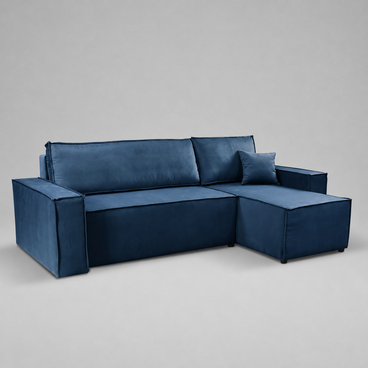 Pati Universal Sofabed, Corner, Plush Fabric, Blue