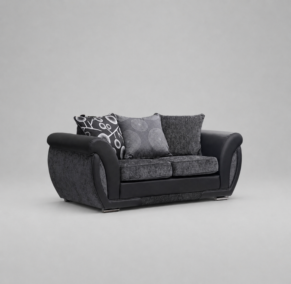 Shannon, 2 Seater, Black + Dark Grey