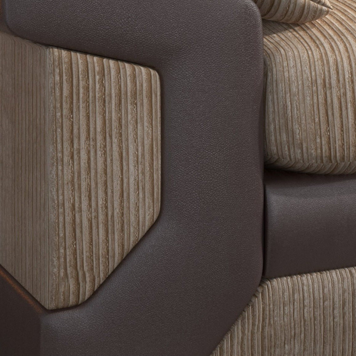 Dino, 2 Seater, Beige + Brown