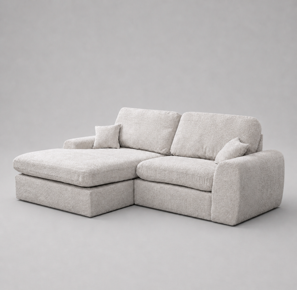 Vinicius, Modular Cinema Set, Grey, L Shaped Corner (Pouf included)