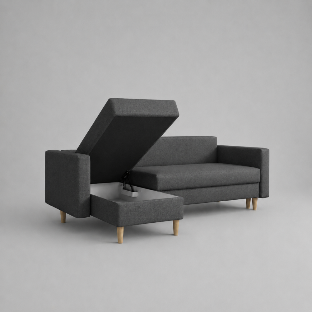 Ana Sofabeds, Corner, Dark Grey