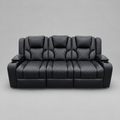 Neptune - 3 Seater Recliner Sofa - Black