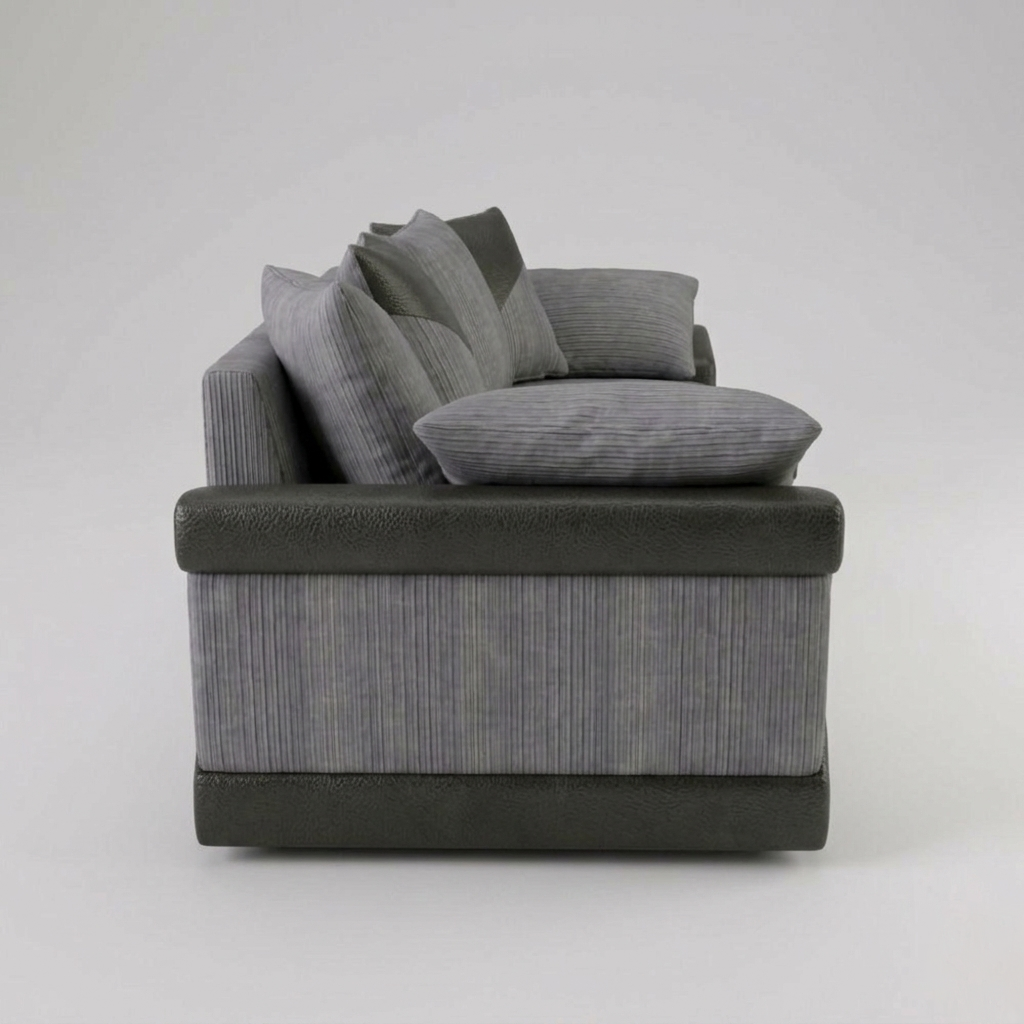 Dino, 3 Seater, Grey + Black
