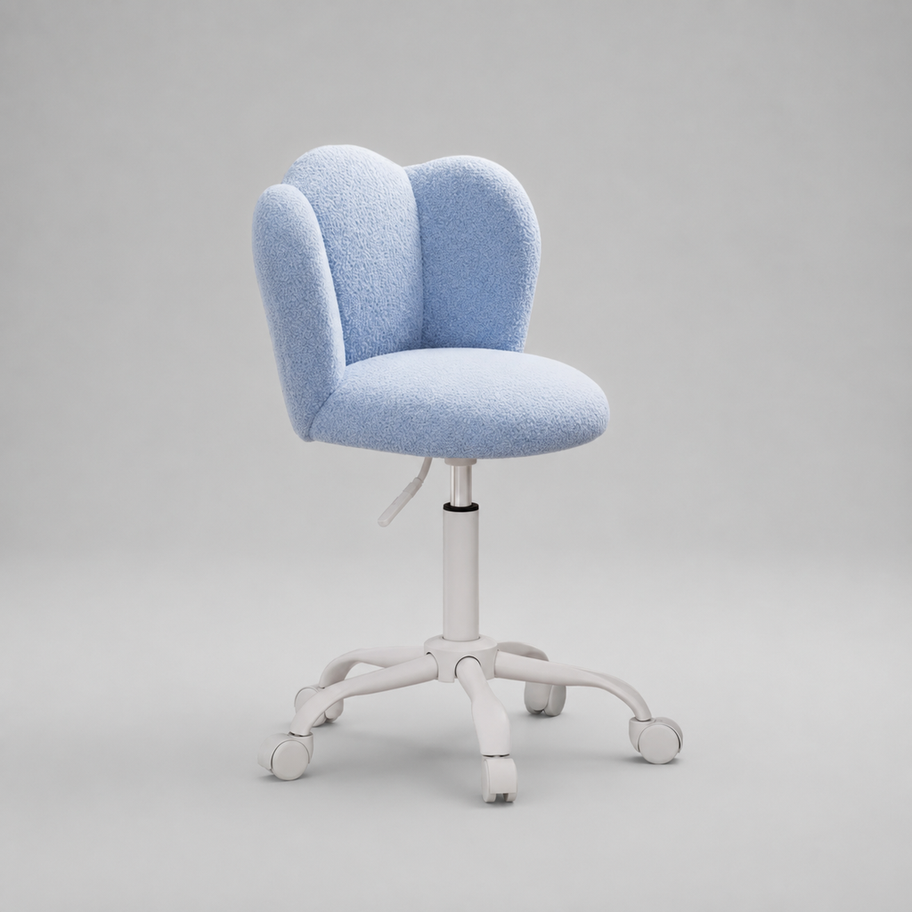Blue Desk Swivel Chair - Boucle