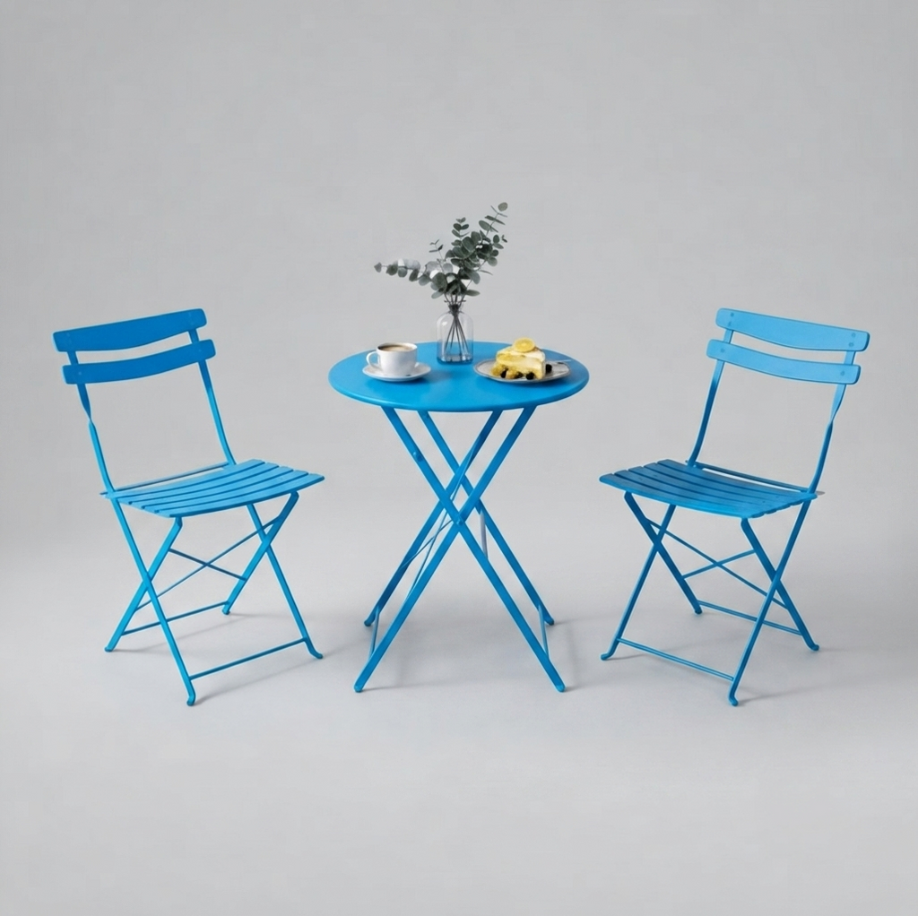 Blue Folding Bistro Set - 3pcs