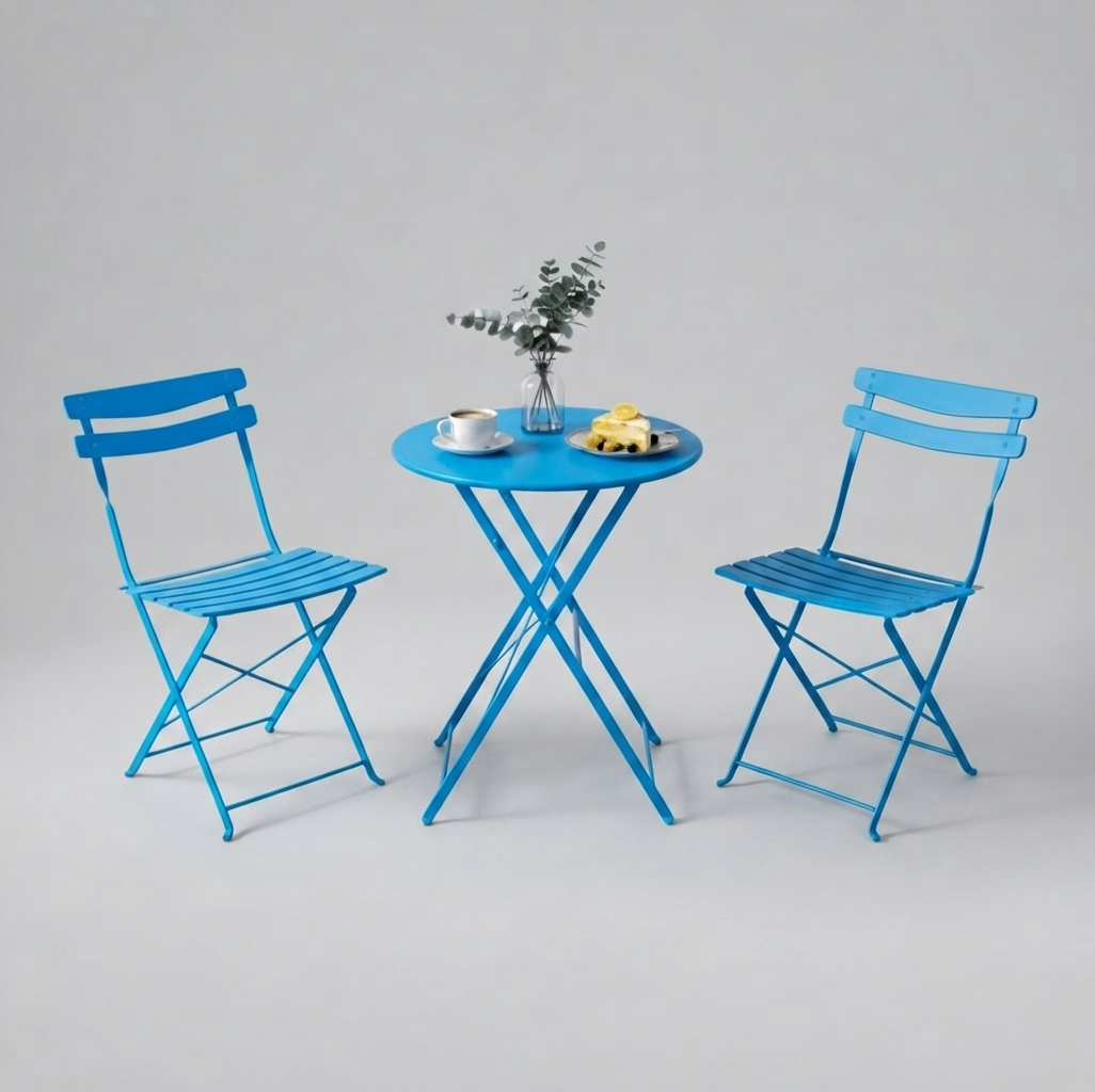 Blue Folding Bistro Set - 3pcs