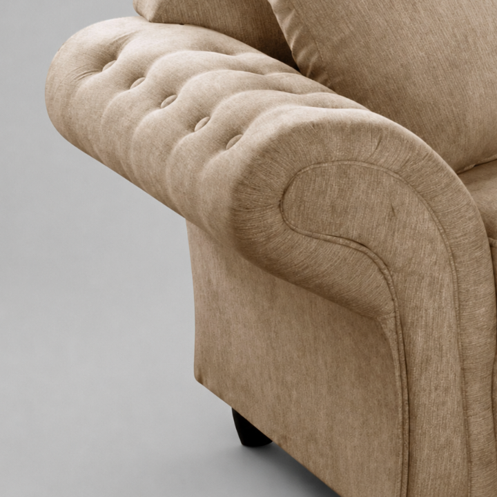 Olivia Woven Fabric, 3 Seater - Beige