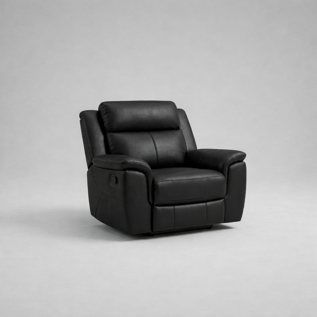 Torino, 1 Seater Sofa, Black